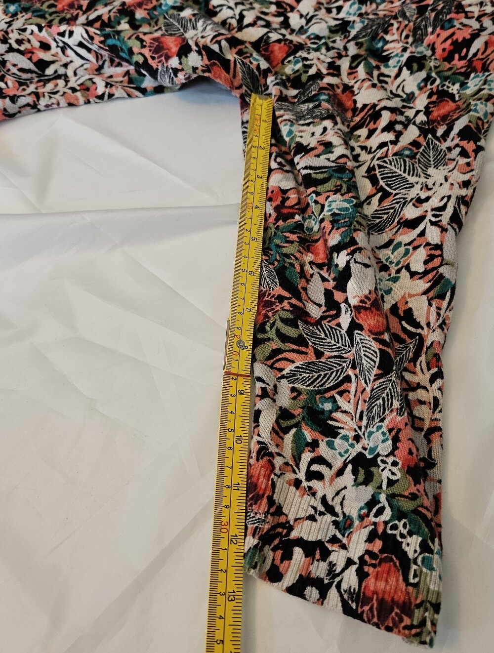 Christopher & Banks XL Floral Cardigan 100% Cotton 3/4 Sleeve Multicolor - Picture 3 of 8